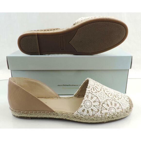 Marc Fisher Manda 3 Two Piece Espadrille Flats Natural Multi Fabric Size 8 - Picture 9 of 10